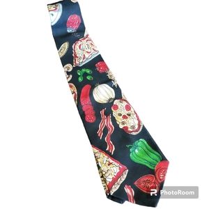 Italian food theme cotton tie